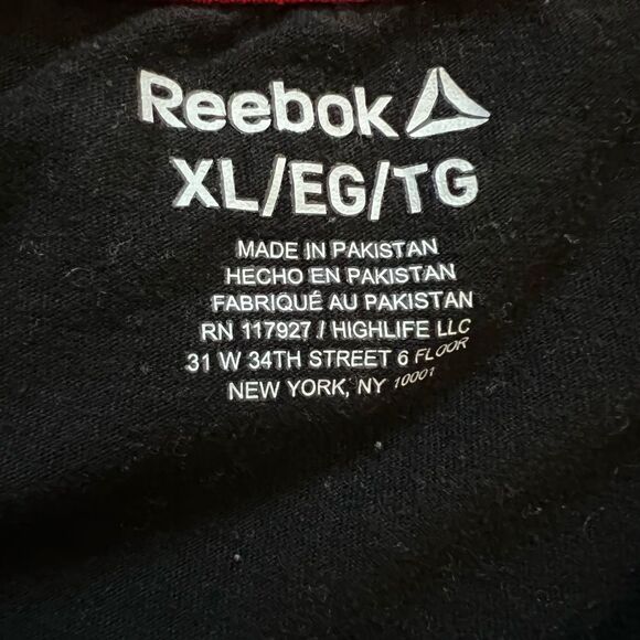 MENS REEBOK Black Logo Casual Short Sleeve Cotton Tee Shirt XL - Picture 8 of 8